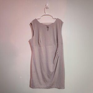 Scarlett 24W Sparkly Taupe Ruched Sleeveless Dress